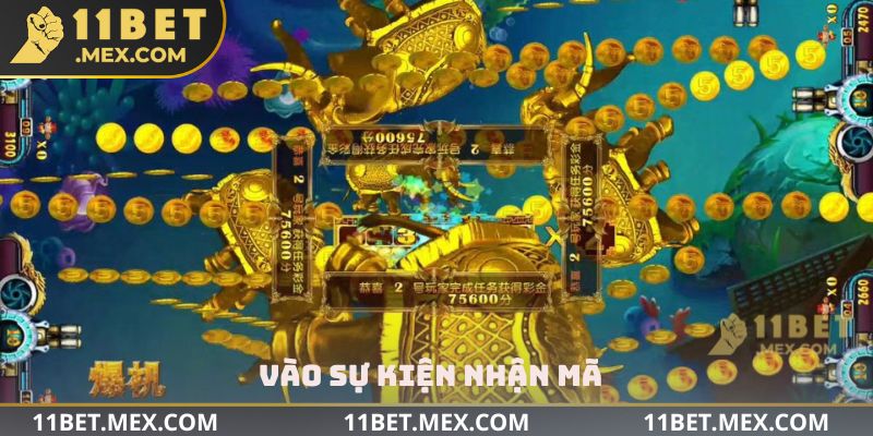 Vào sự kiện nhận mã